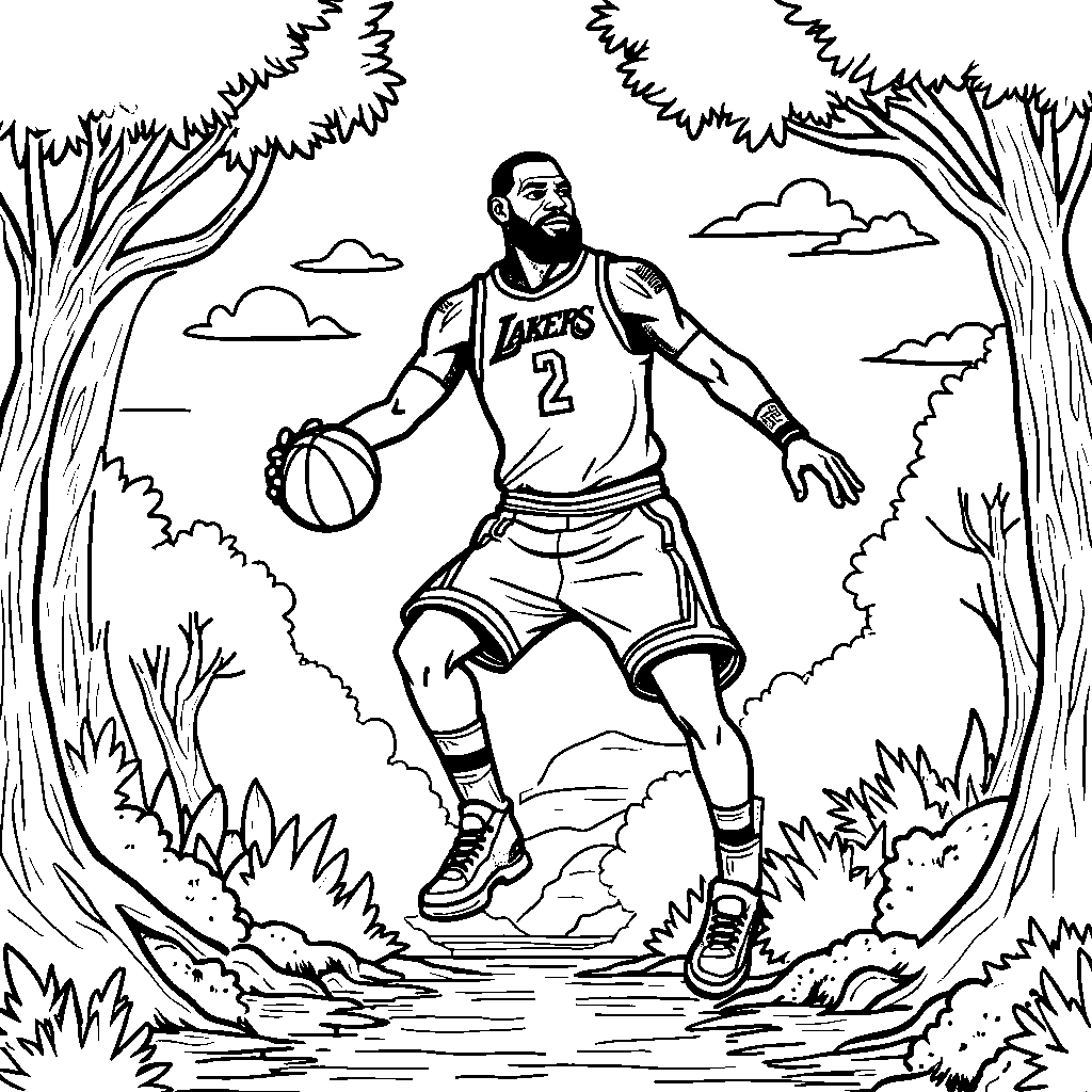 LeBron James as a cartoon character, going on a fun adventure