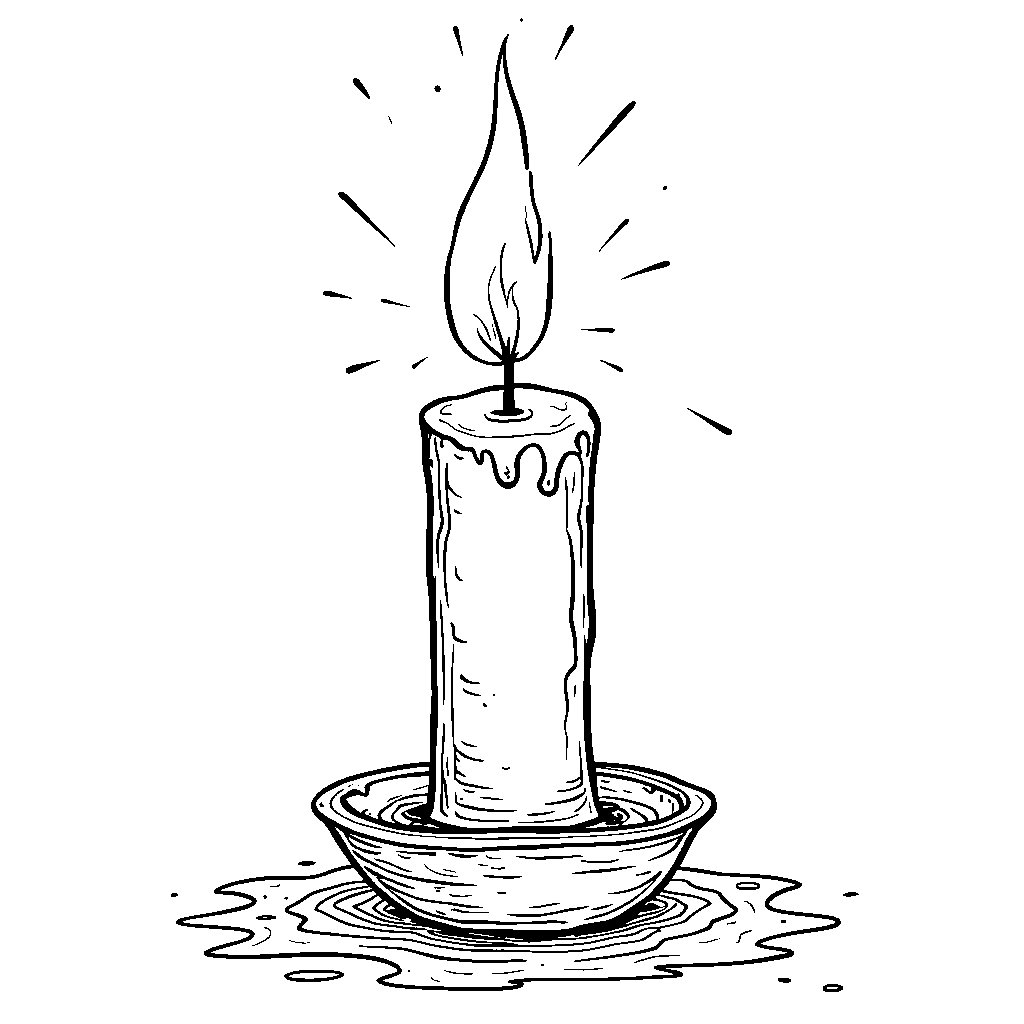 A letter I shaped like a candle with a bright flame