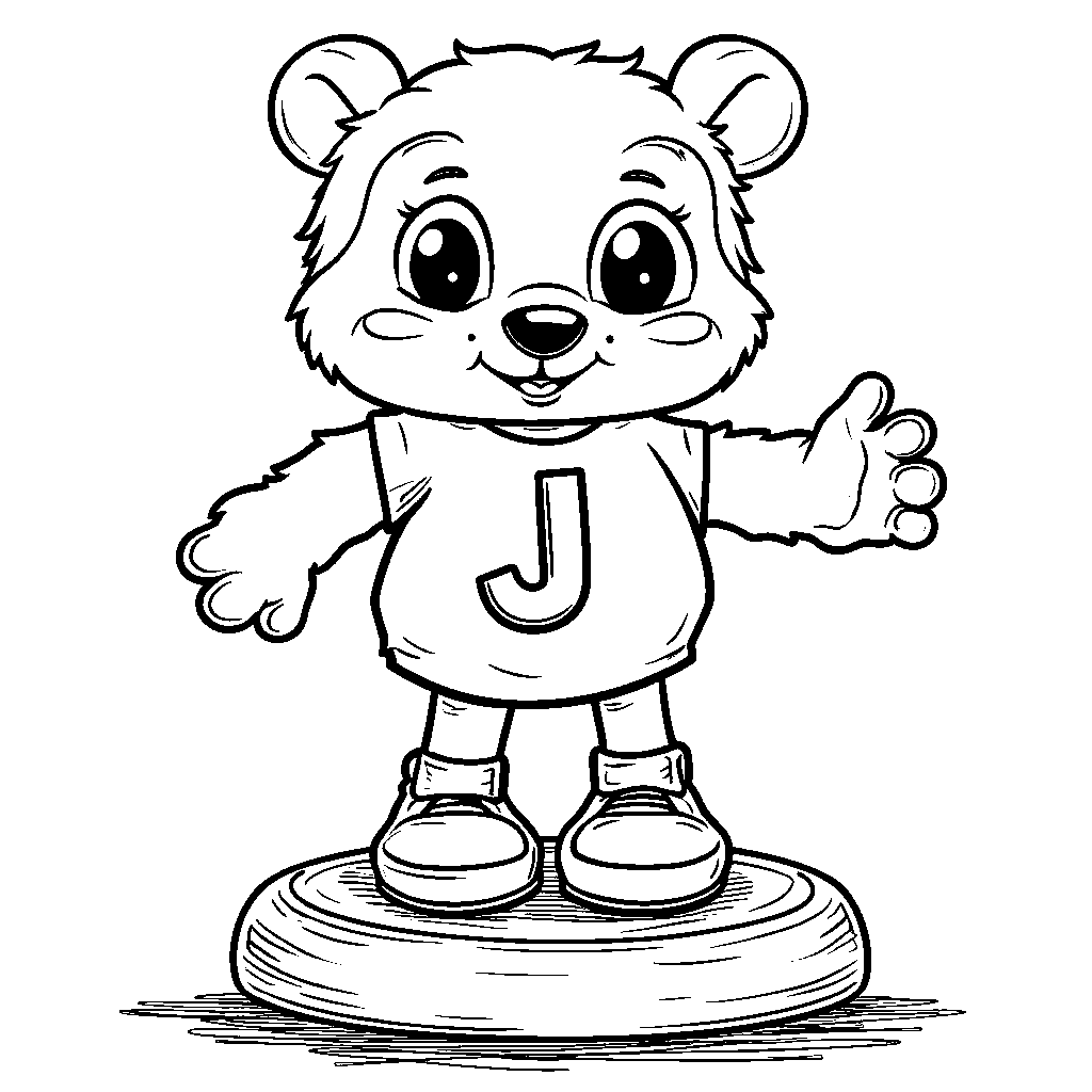 A jumping jack toy with the letter J on its shirt