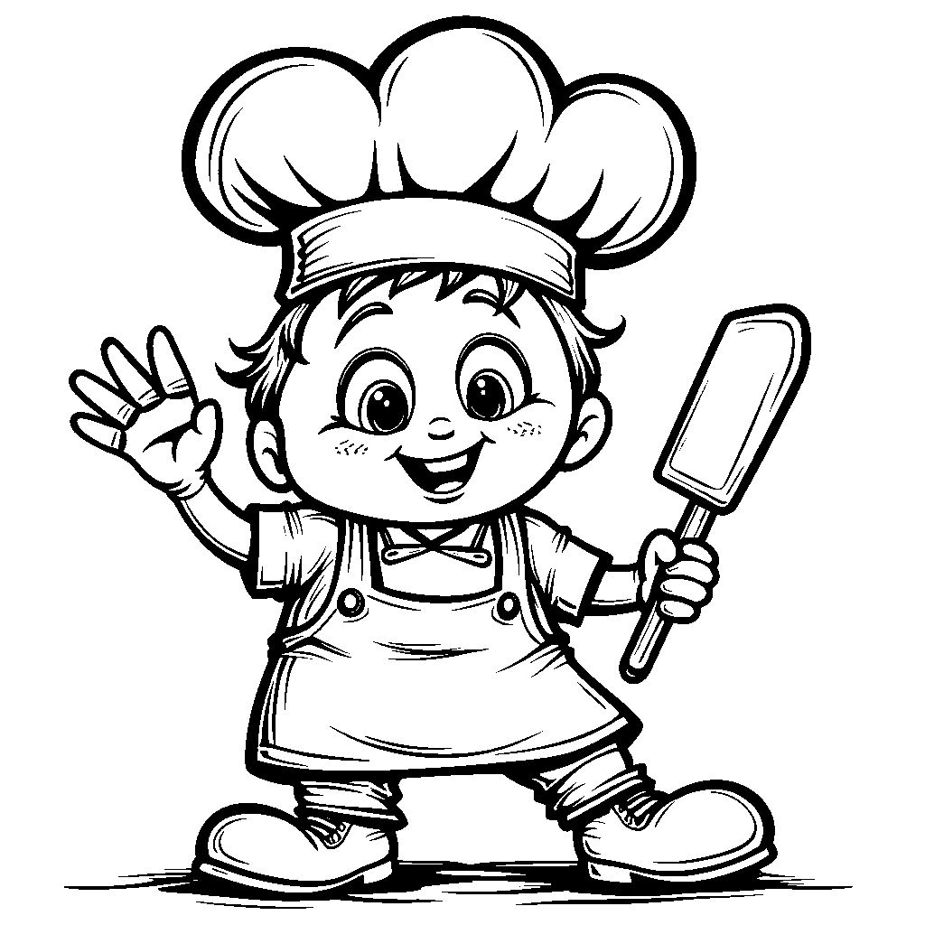 A letter K dressed as a chef with a cooking hat and apron