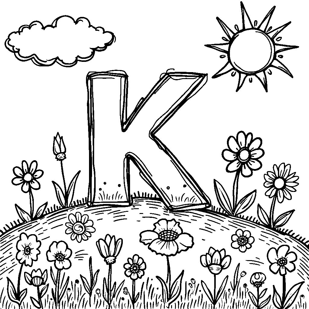 The letter K standing proudly at the top of a hill