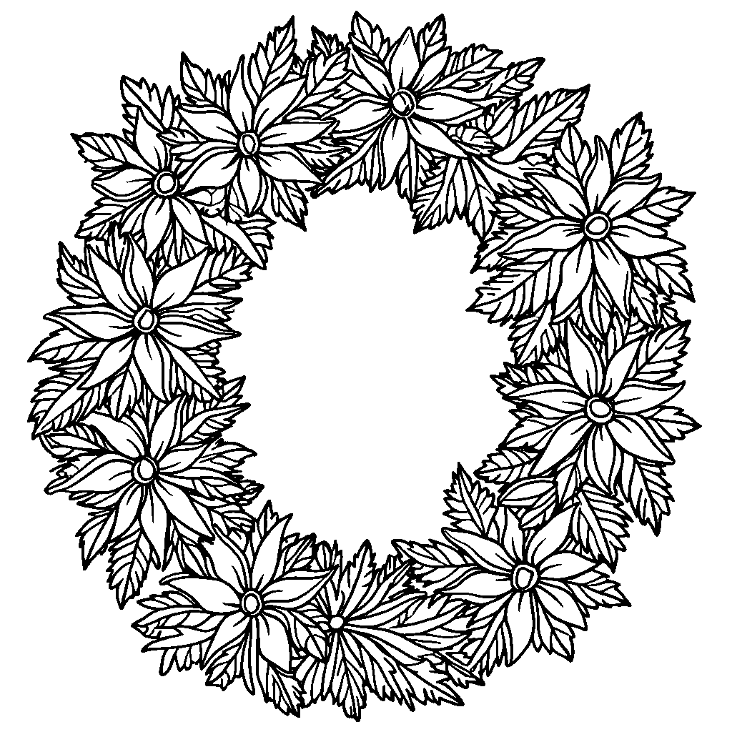 A festive scene where the letter O is the center of a colorful wreath