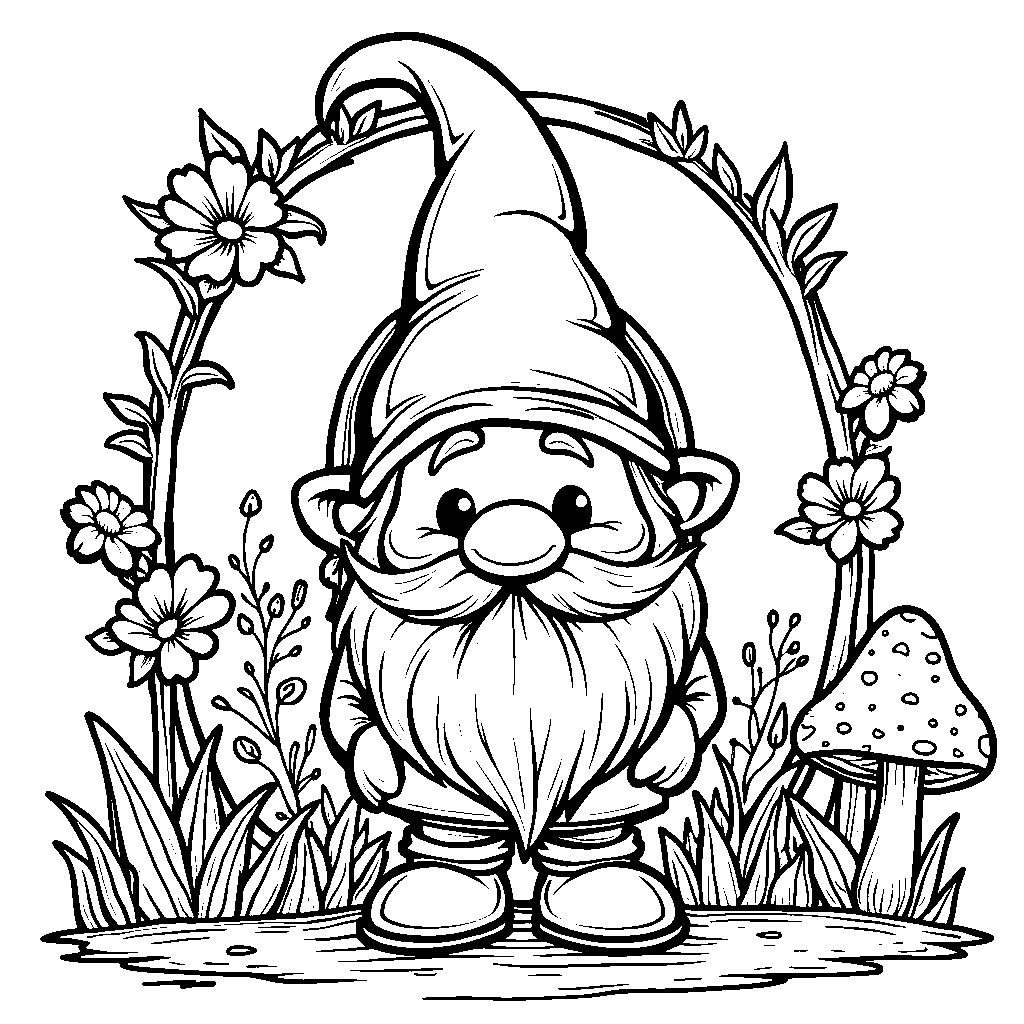 The letter O as a garden gnome with a pointy hat