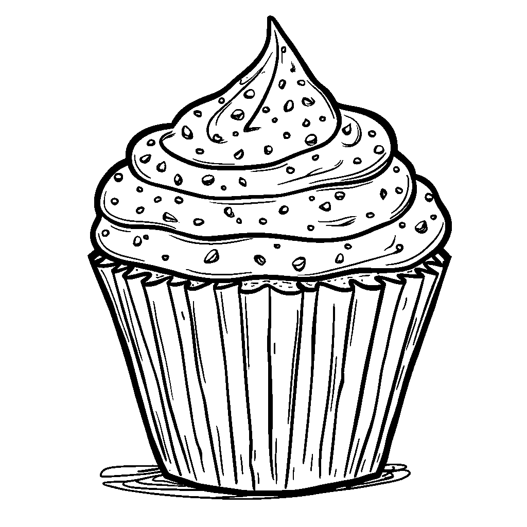 The letter Q illustrated as a cupcake with frosting and sprinkles