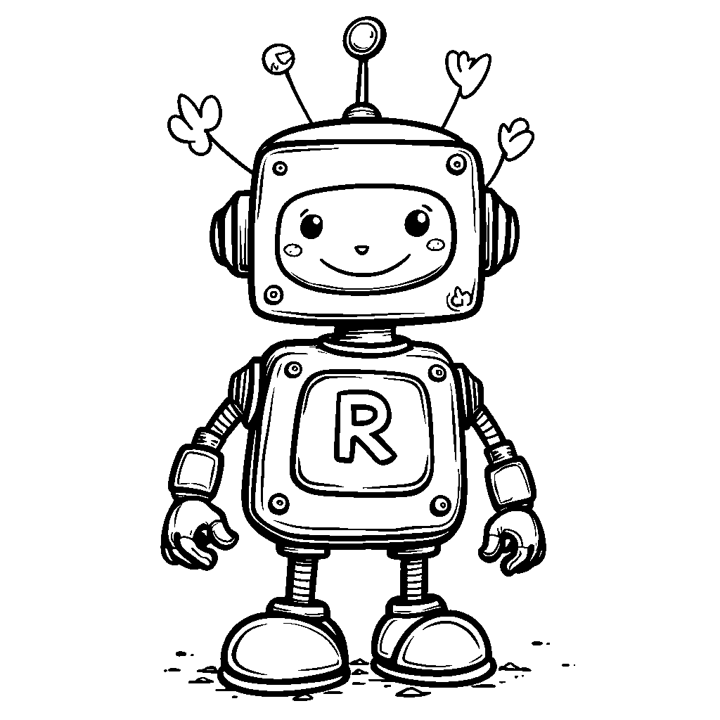 A letter R shaped like a friendly robot.