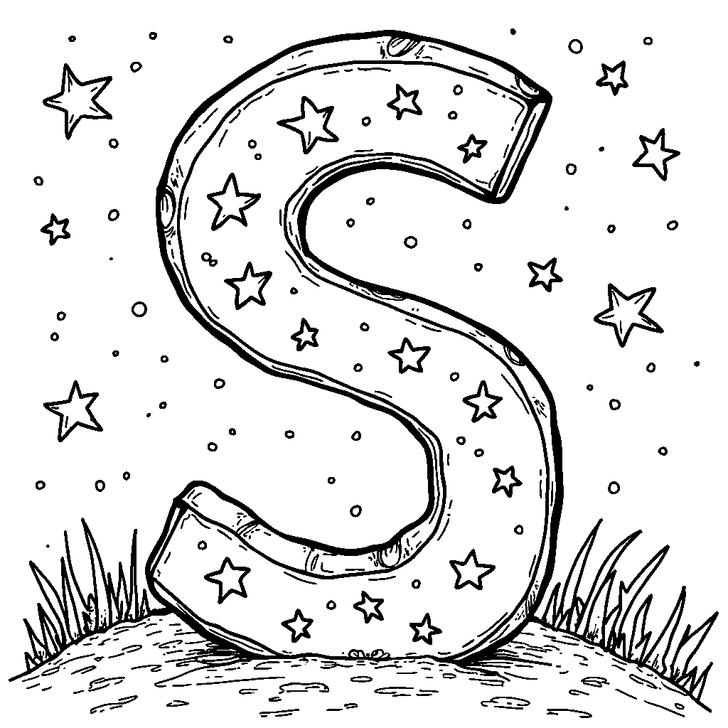 A letter S formed with stars in a night sky