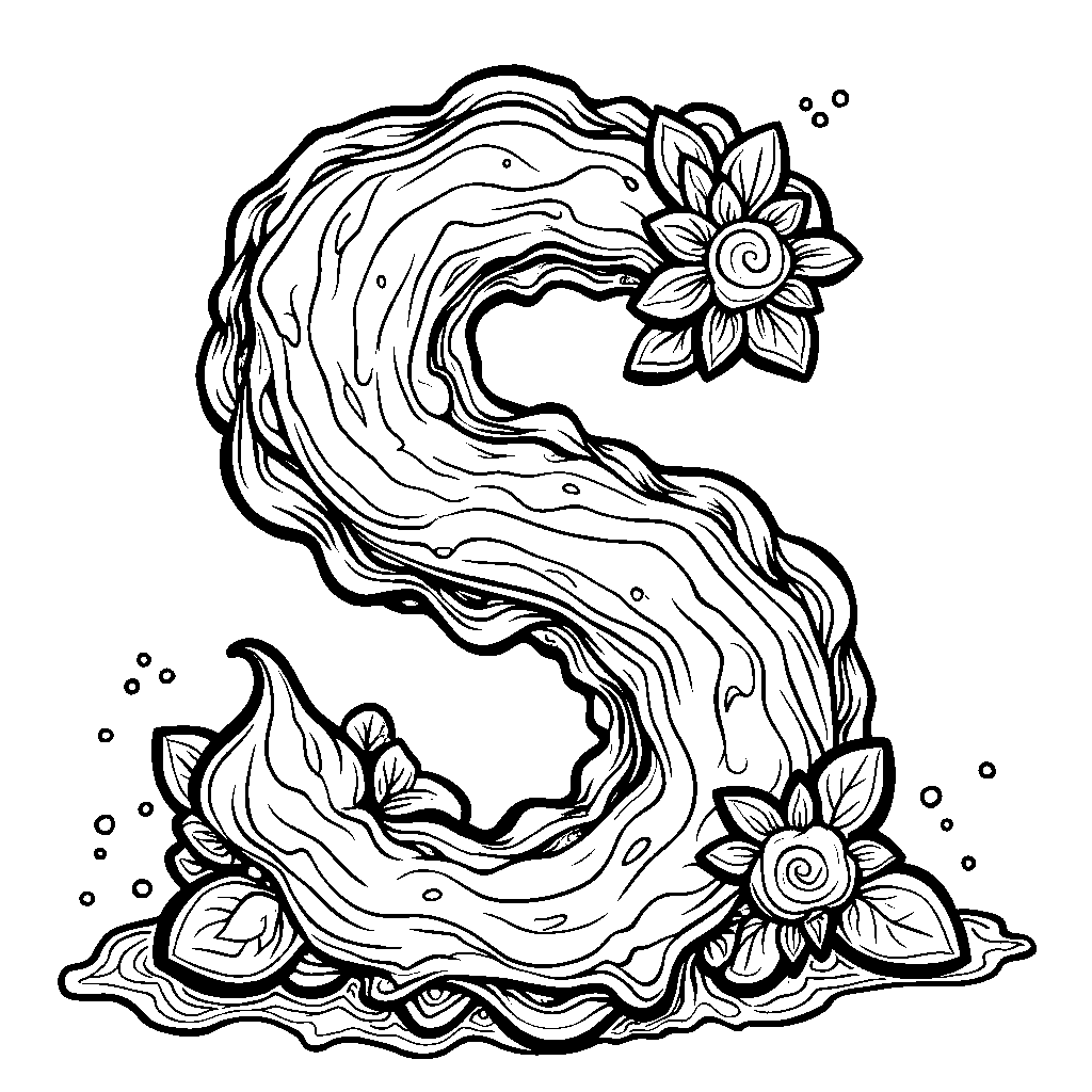 The letter S as a swirling swirl of ice cream