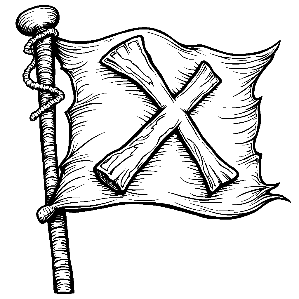 The letter X appearing on a pirate flag