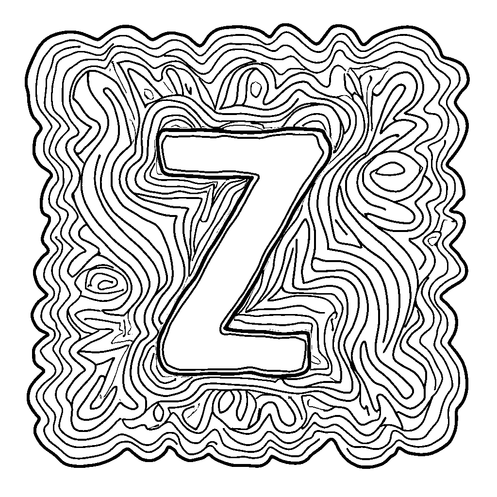 A colorful zigzag pattern with the letter Z hidden in it