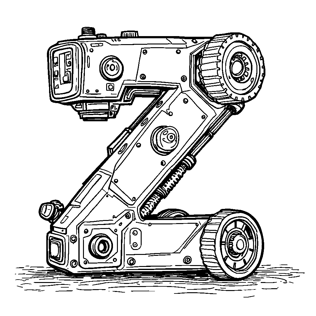 A funky gadget or robot creatively shaped like the letter Z