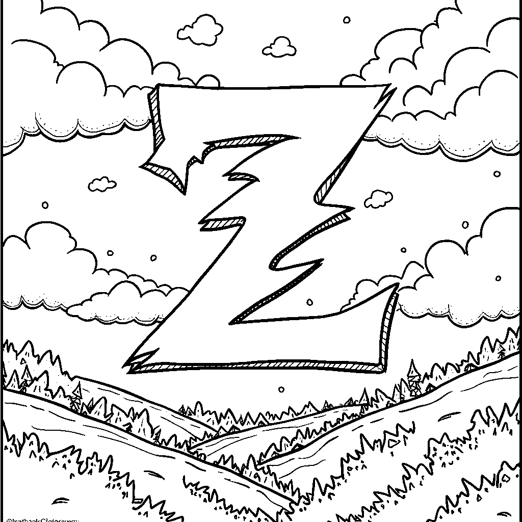 A zigzagging lightning bolt that paints the letter Z in the sky