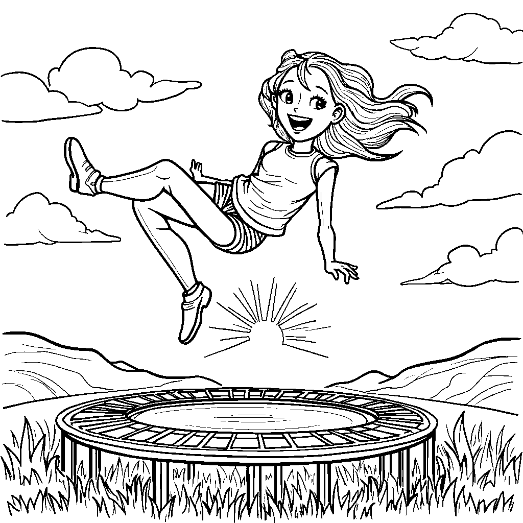 A woman doing a backflip on a trampoline