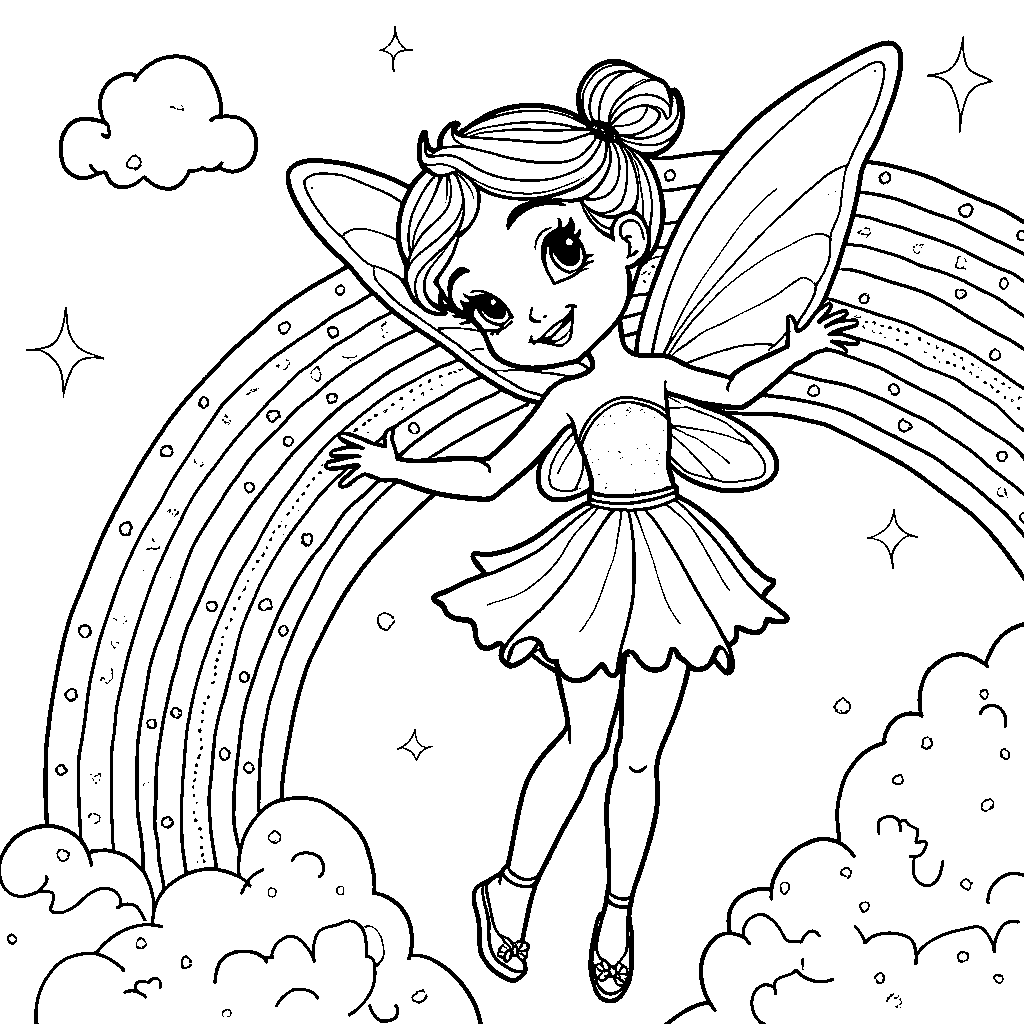 Whimsy in the Skies: A Fairy's Rainbow Adventure