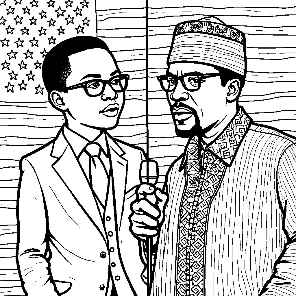 Malcolm X as a young man and as an older leader