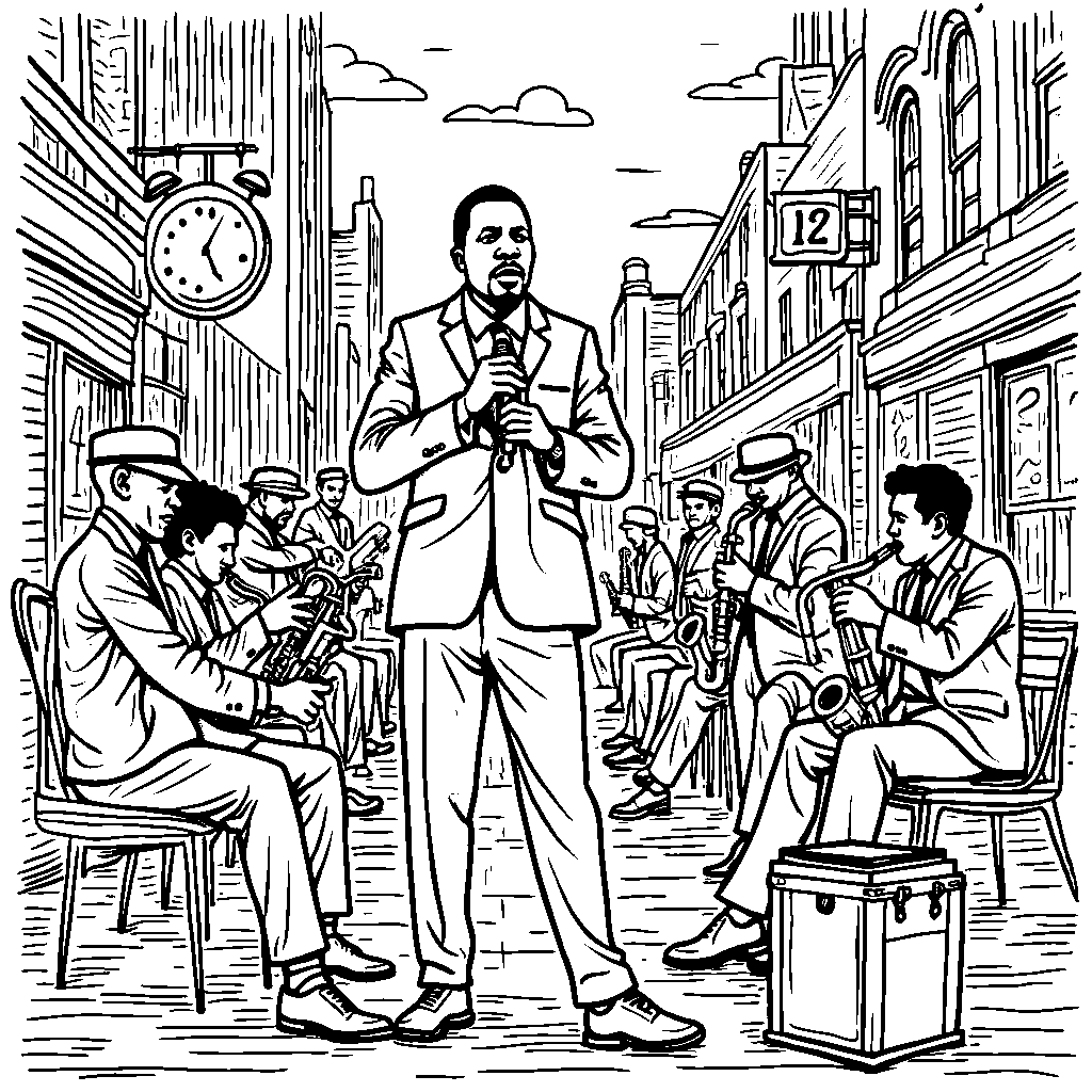 A picture of Malcolm X's favorite music, including jazz and blues