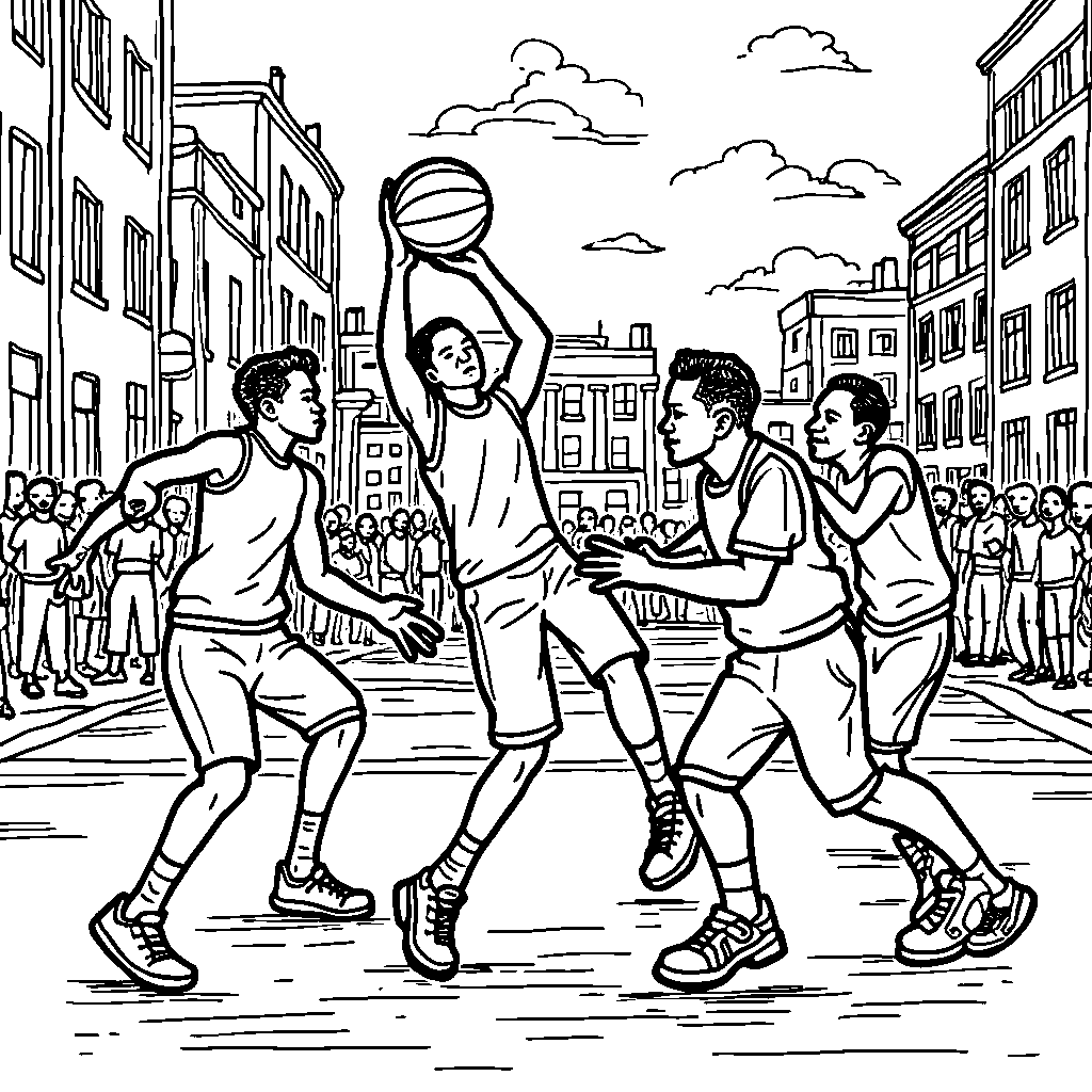 Malcolm X playing basketball with friends in his youth