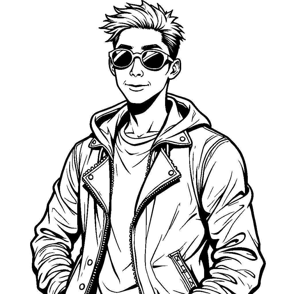 Miles Morales in a cool pose with sunglasses on