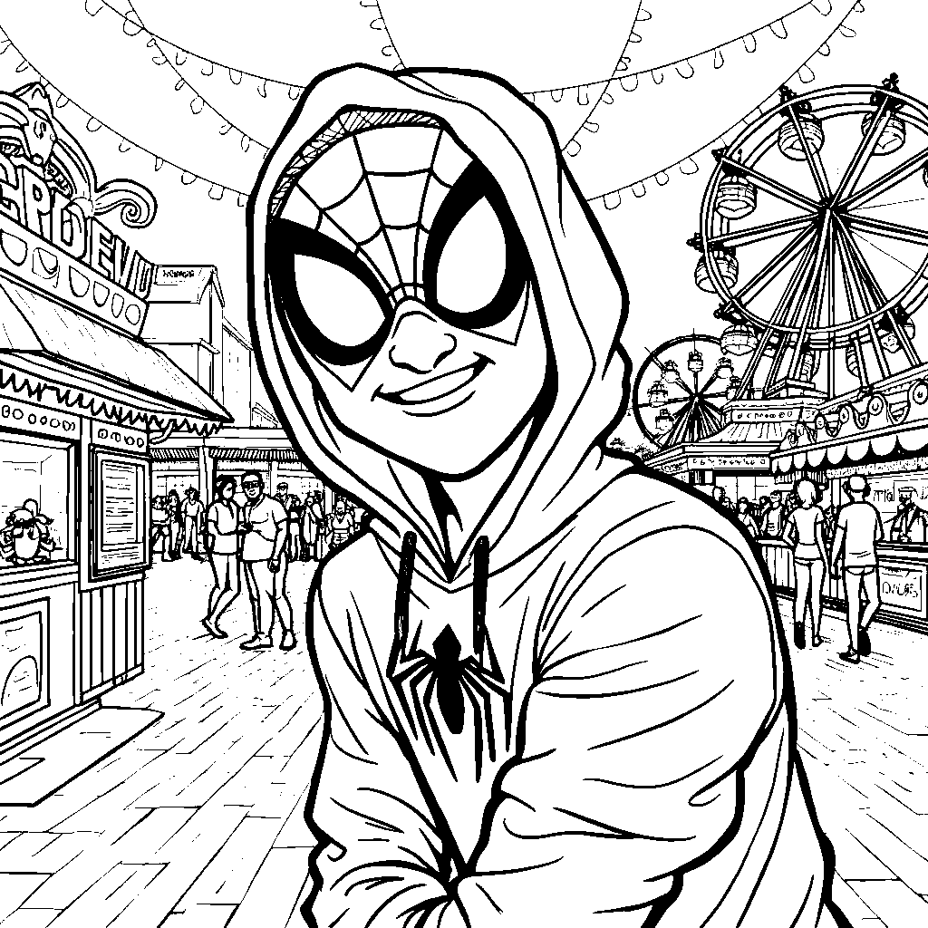 Miles Morales in a fun carnival setting