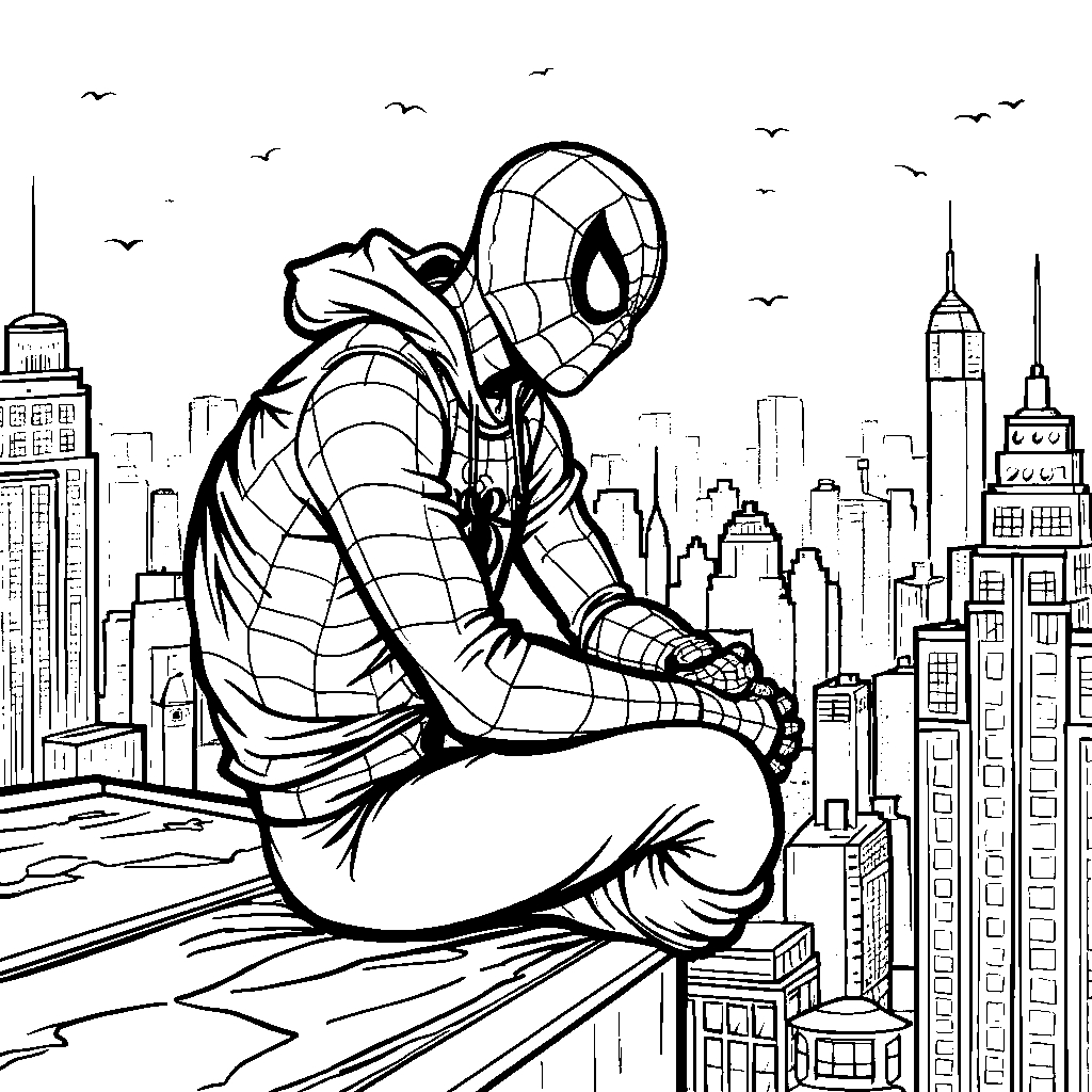 Miles Morales in a quiet moment of reflection