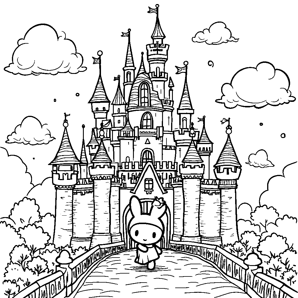 My Melody exploring a beautiful castle