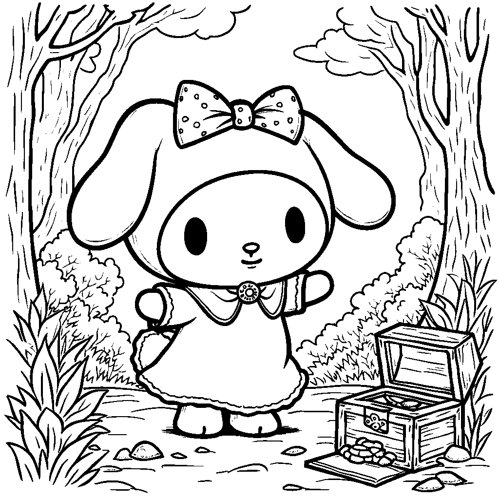 My Melody on a treasure hunt with a map