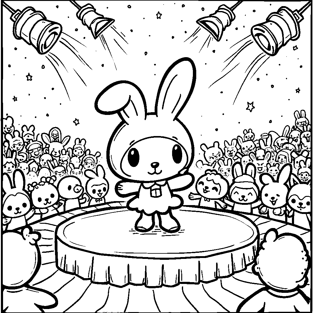 My Melody showcasing her talents in a talent show