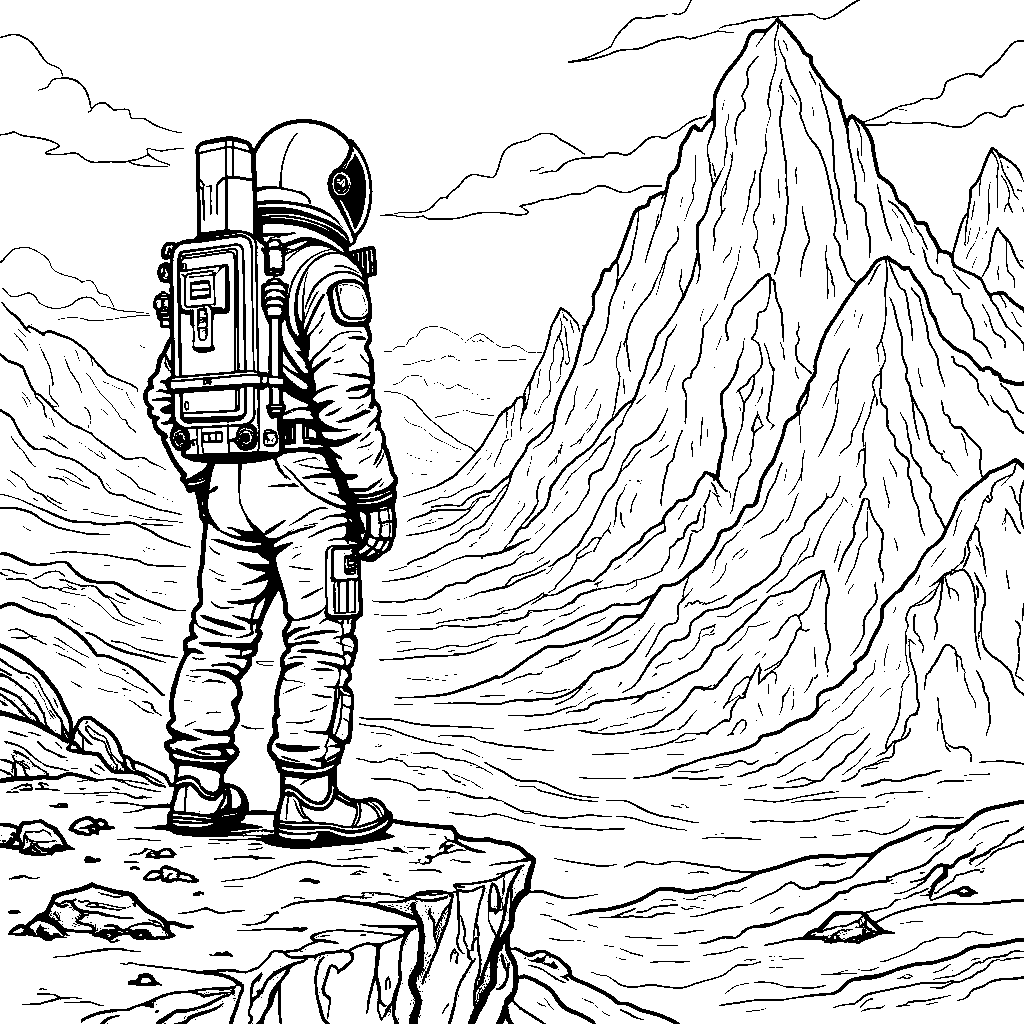 A brave astronaut exploring a new planet