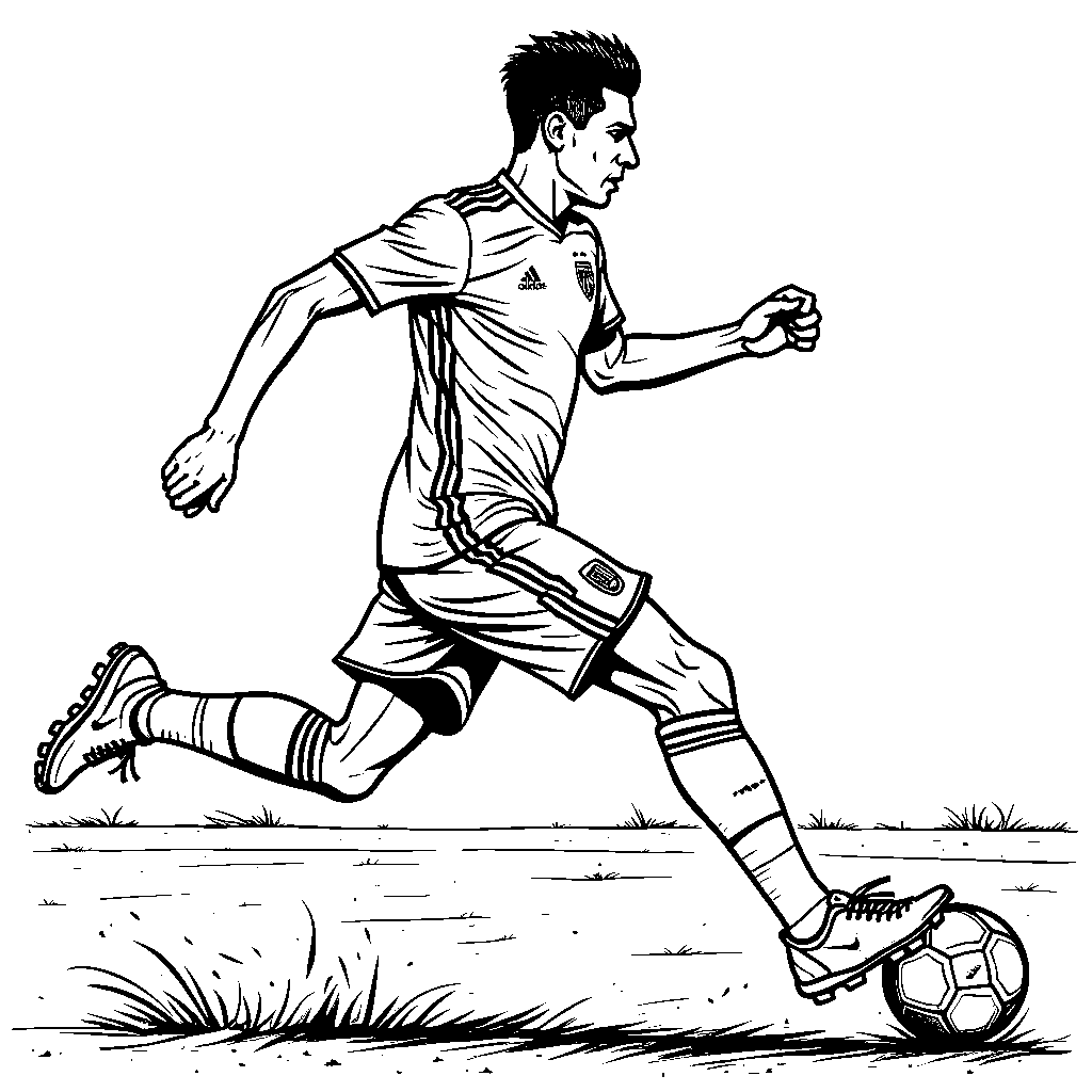 An outline of Neymar's silhouette in action during a soccer match