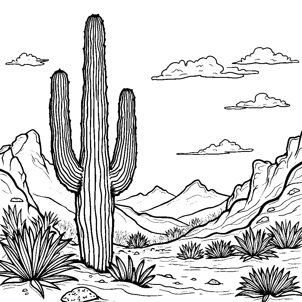 A giant cactus in the Arizona desert