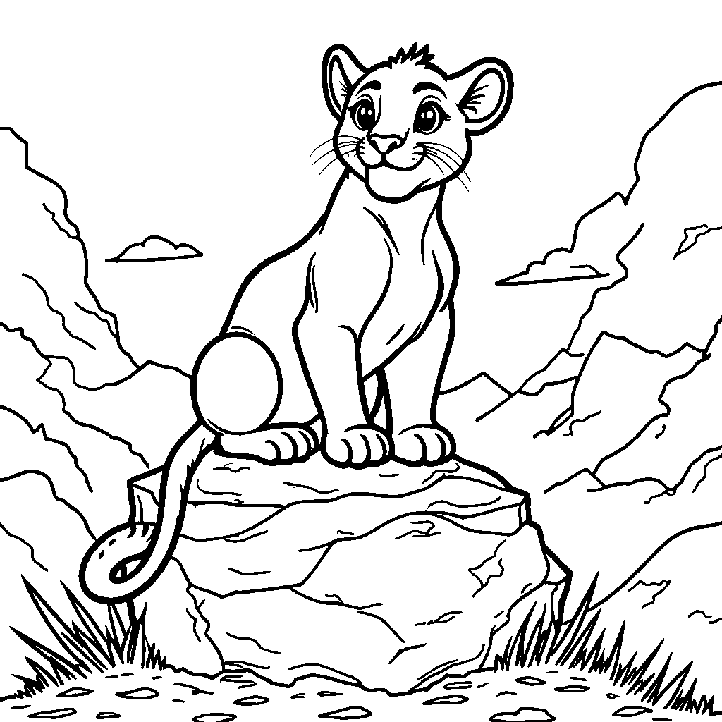 A magnificent mountain lion in the mountains