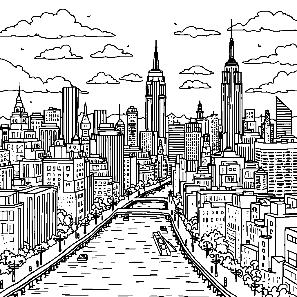 A vibrant cityscape of New York City