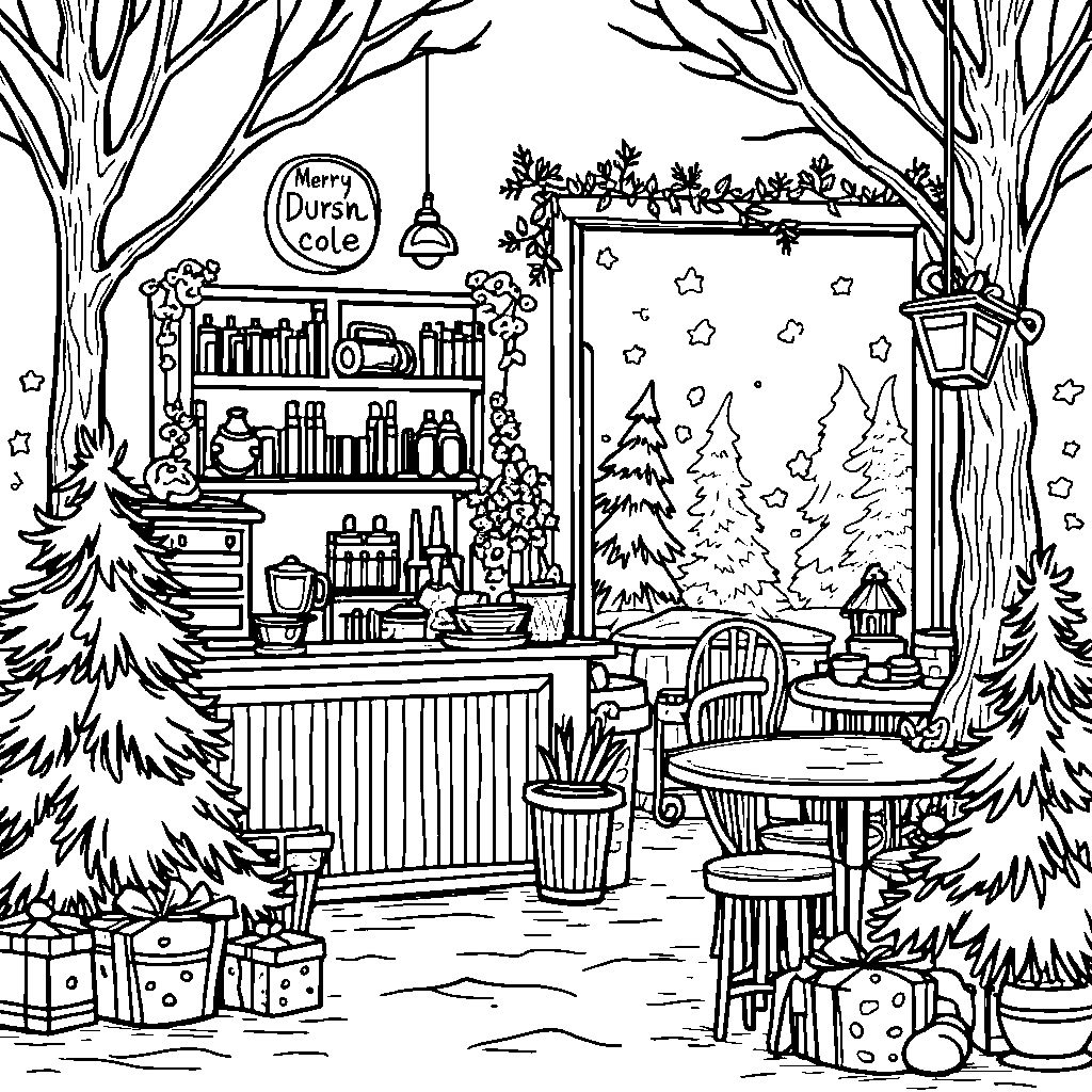 A North Pole Cafe Serving Hot Cocoa and Cookies