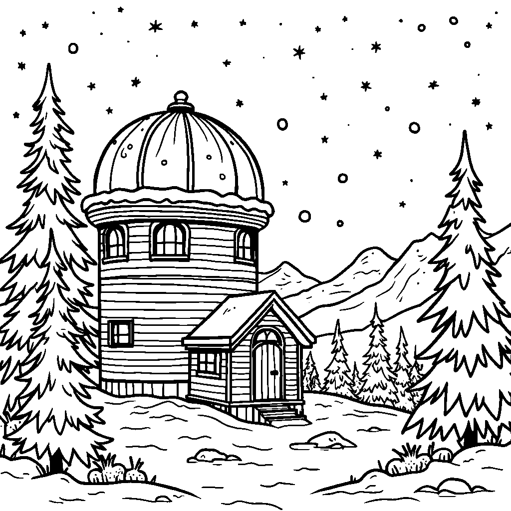 A North Pole Observatory with a Telescope Pointing at the Stars