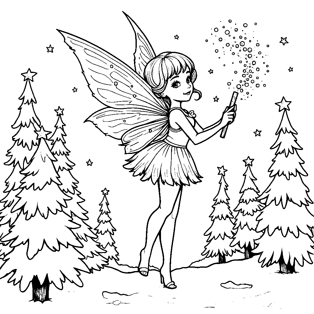 A Snowflake Fairy Sprinkling Magic Dust at the North Pole