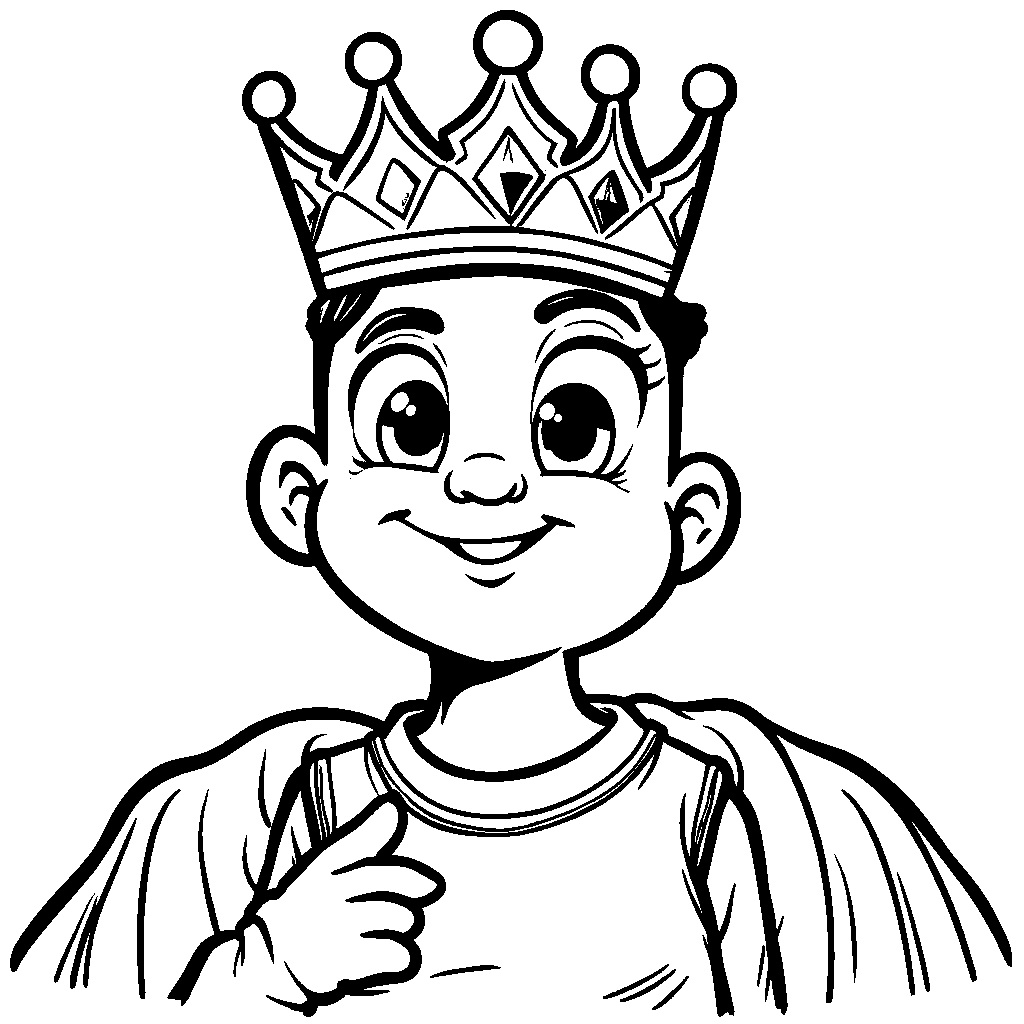 Number 1 wearing a crown