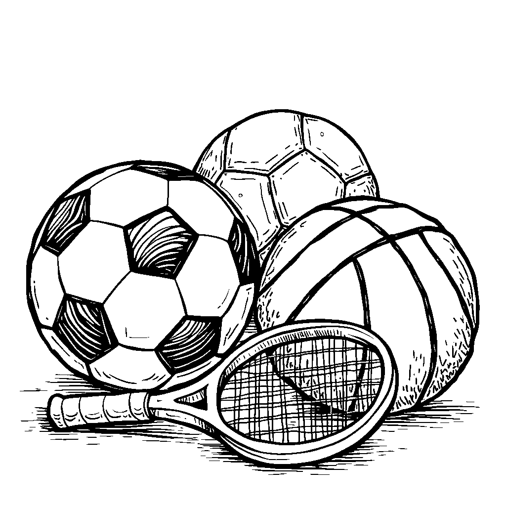 Dynamic Sports Fun: Soccer, Basketball, and Tennis