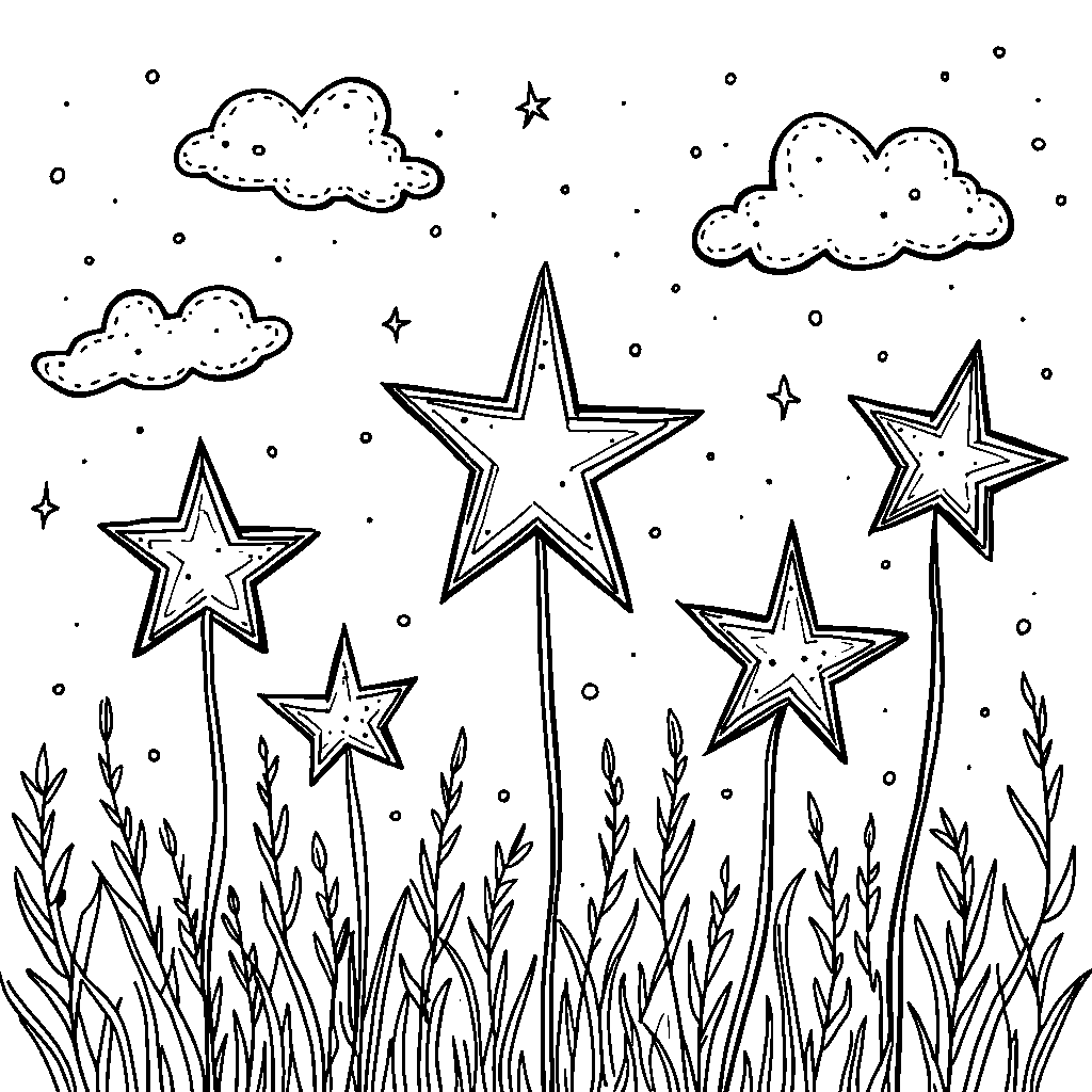 Four sparkly stars shining bright