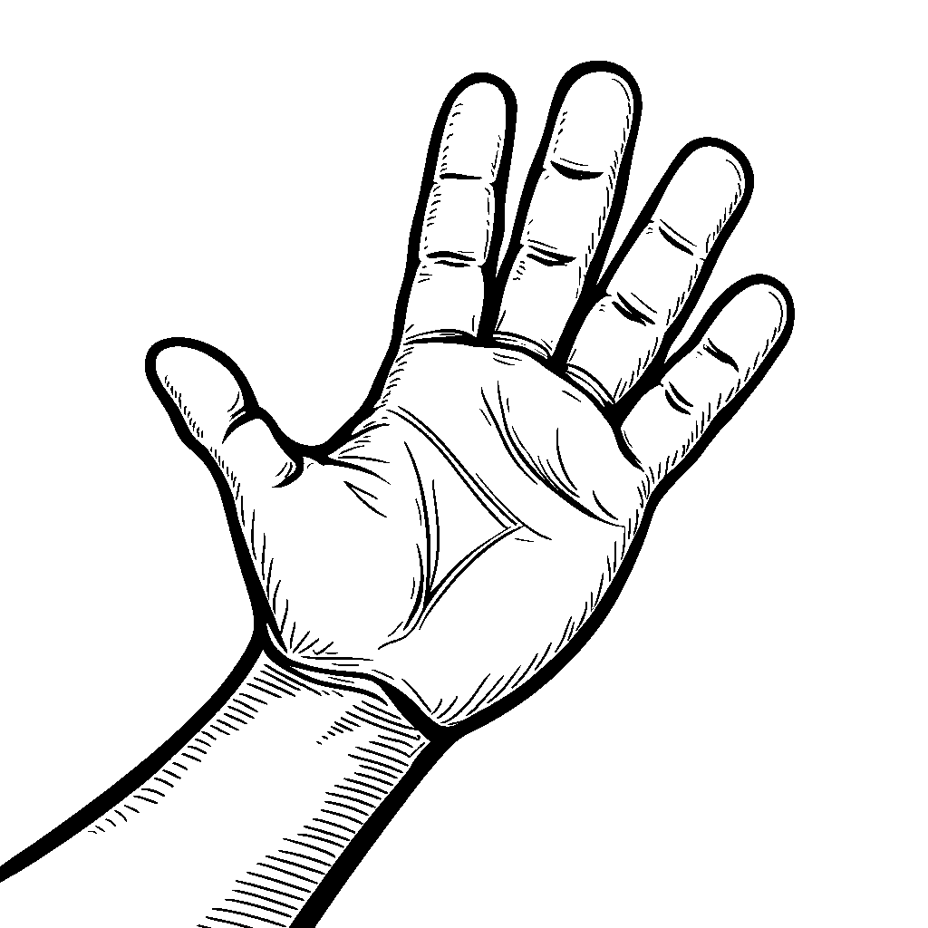 A five-fingered hand giving a high-five