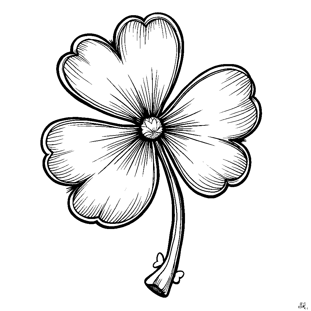 A five-leaf clover with a lucky charm