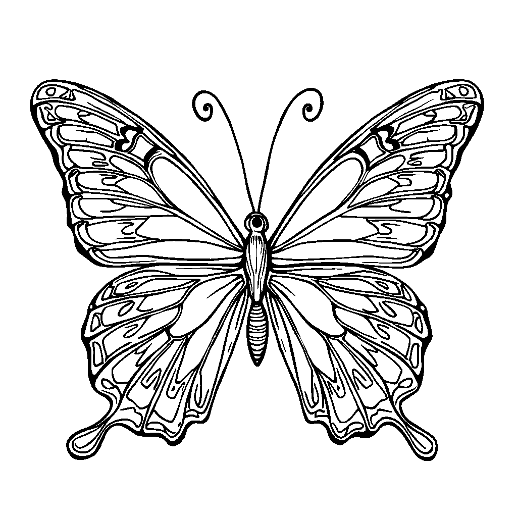 A butterfly with six colorful wings