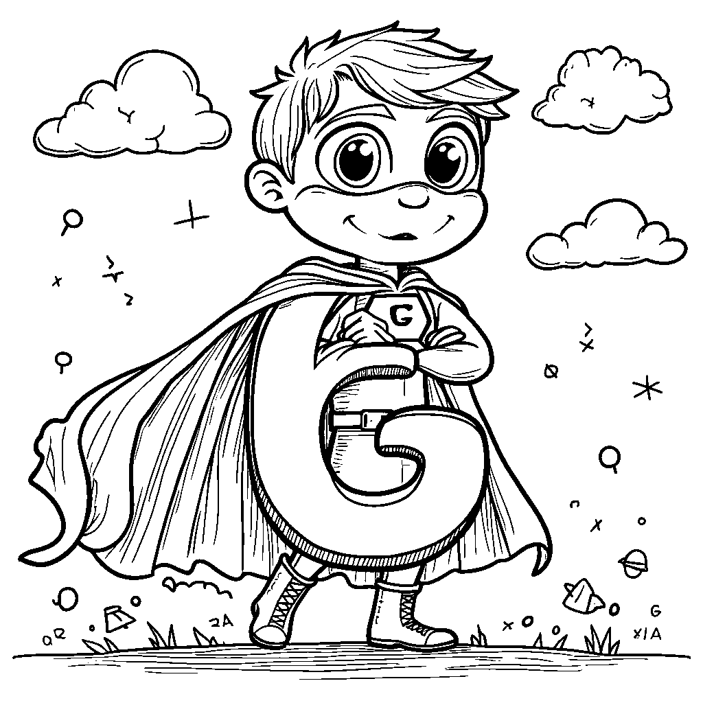 A number 6 wearing a superhero cape