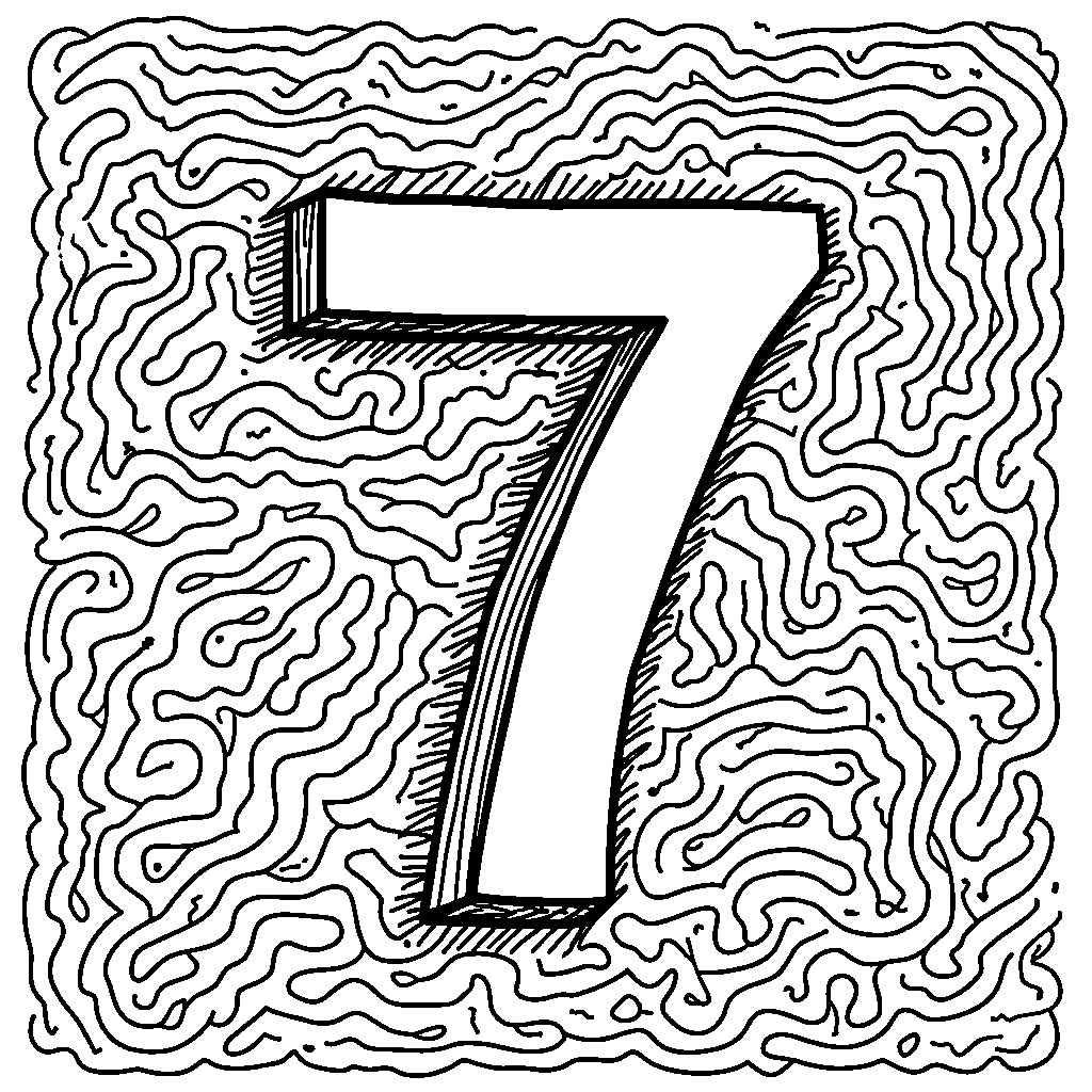 A number 7 hidden in a maze