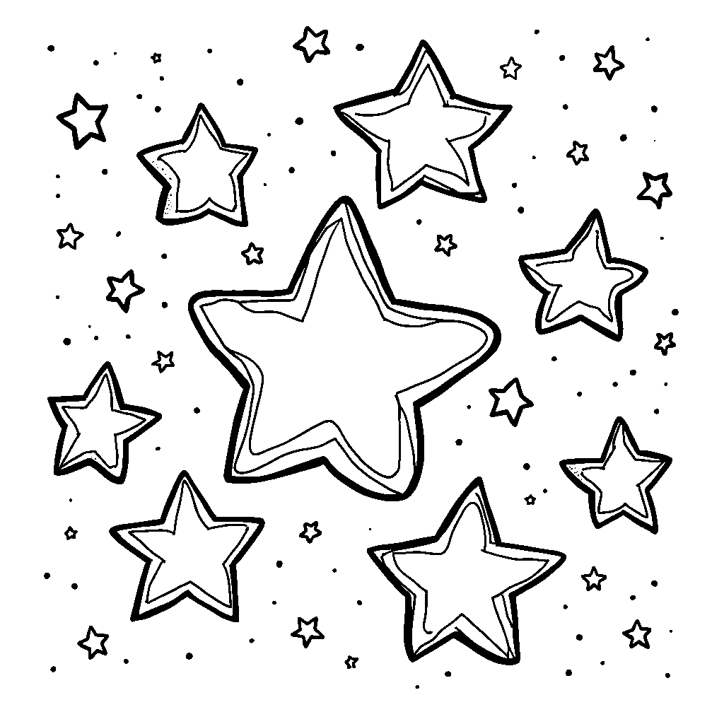 A group of nine little stars twinkling in the night sky