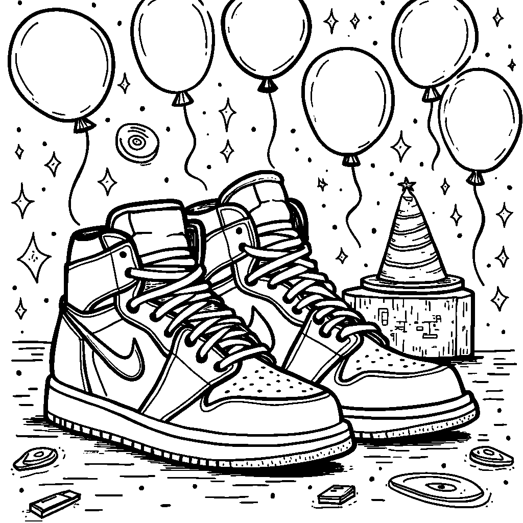 Air Jordan 1 shoes having a party