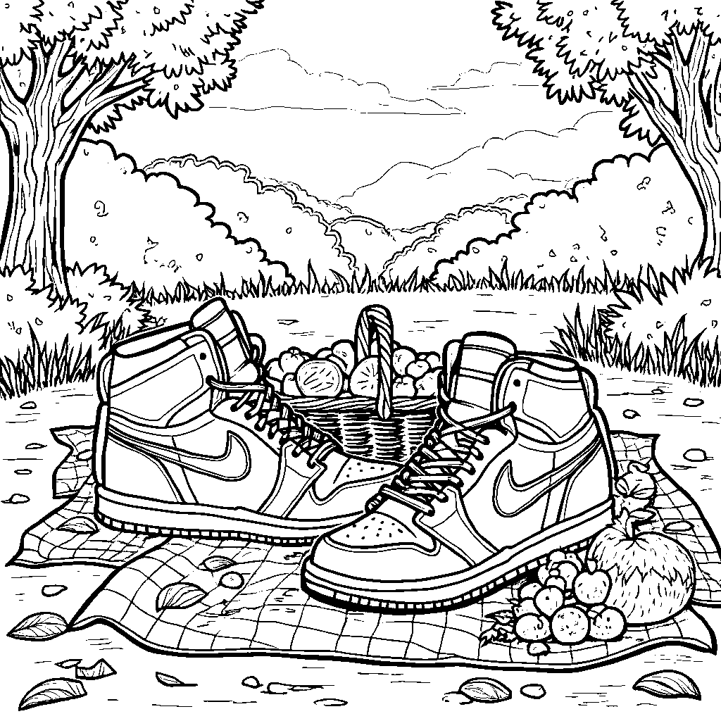 Air Jordan 1 shoes having a picnic