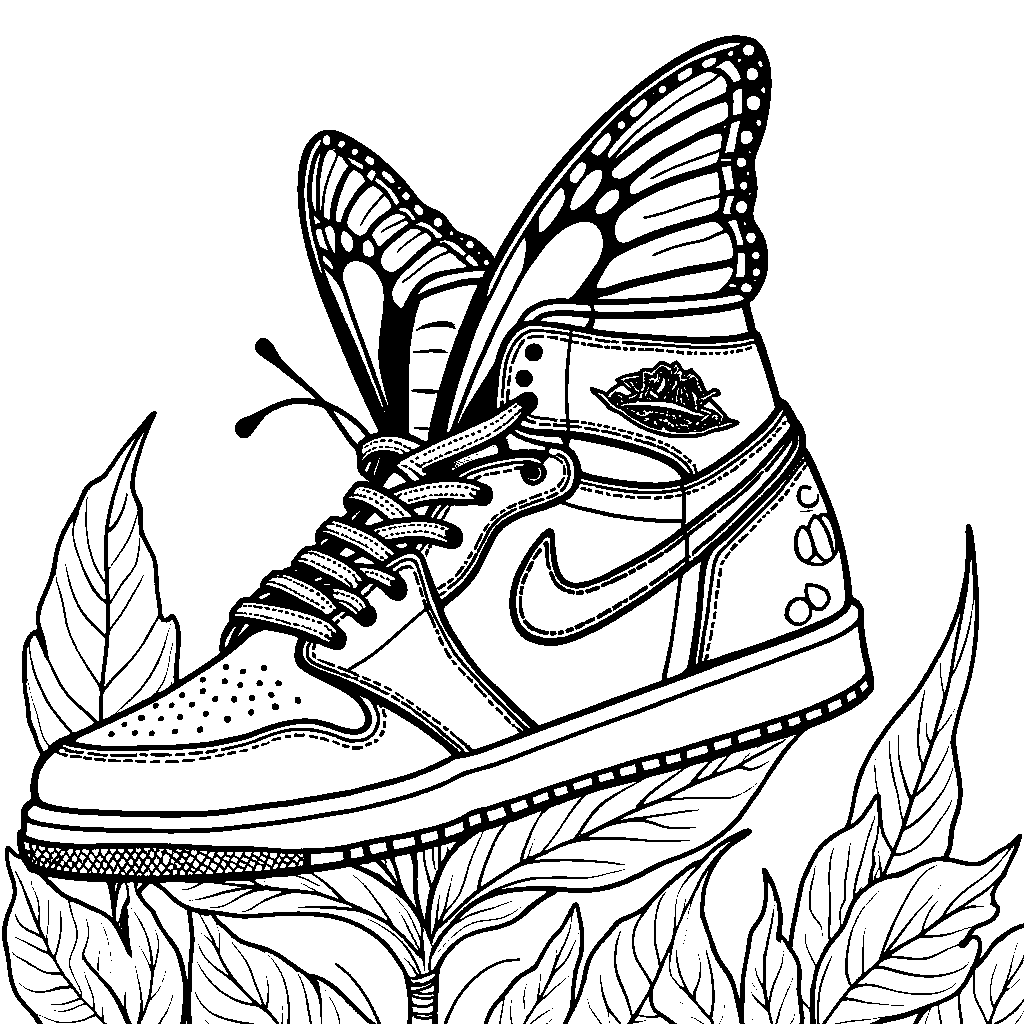 Air Jordan 1 sneaker as a butterfly