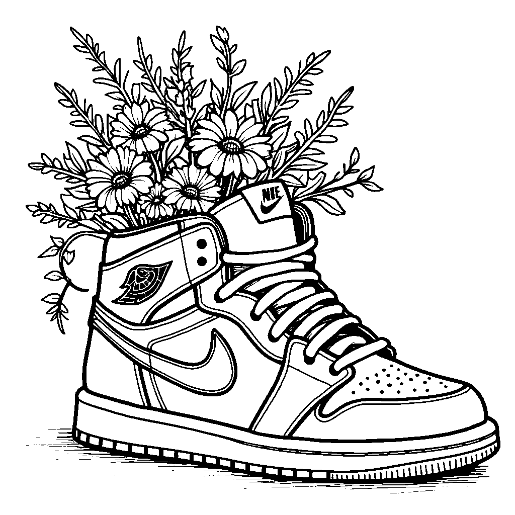 Air Jordan 1 sneaker as a flower pot