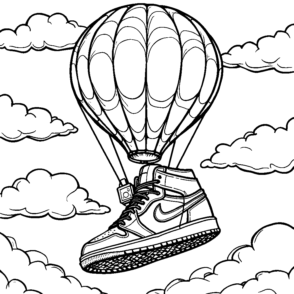 Air Jordan 1 sneaker as a hot air balloon