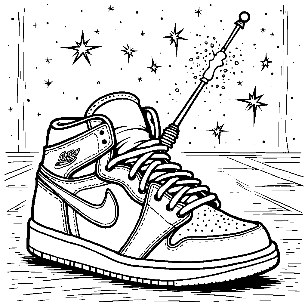 Air Jordan 1 sneaker with a magic wand