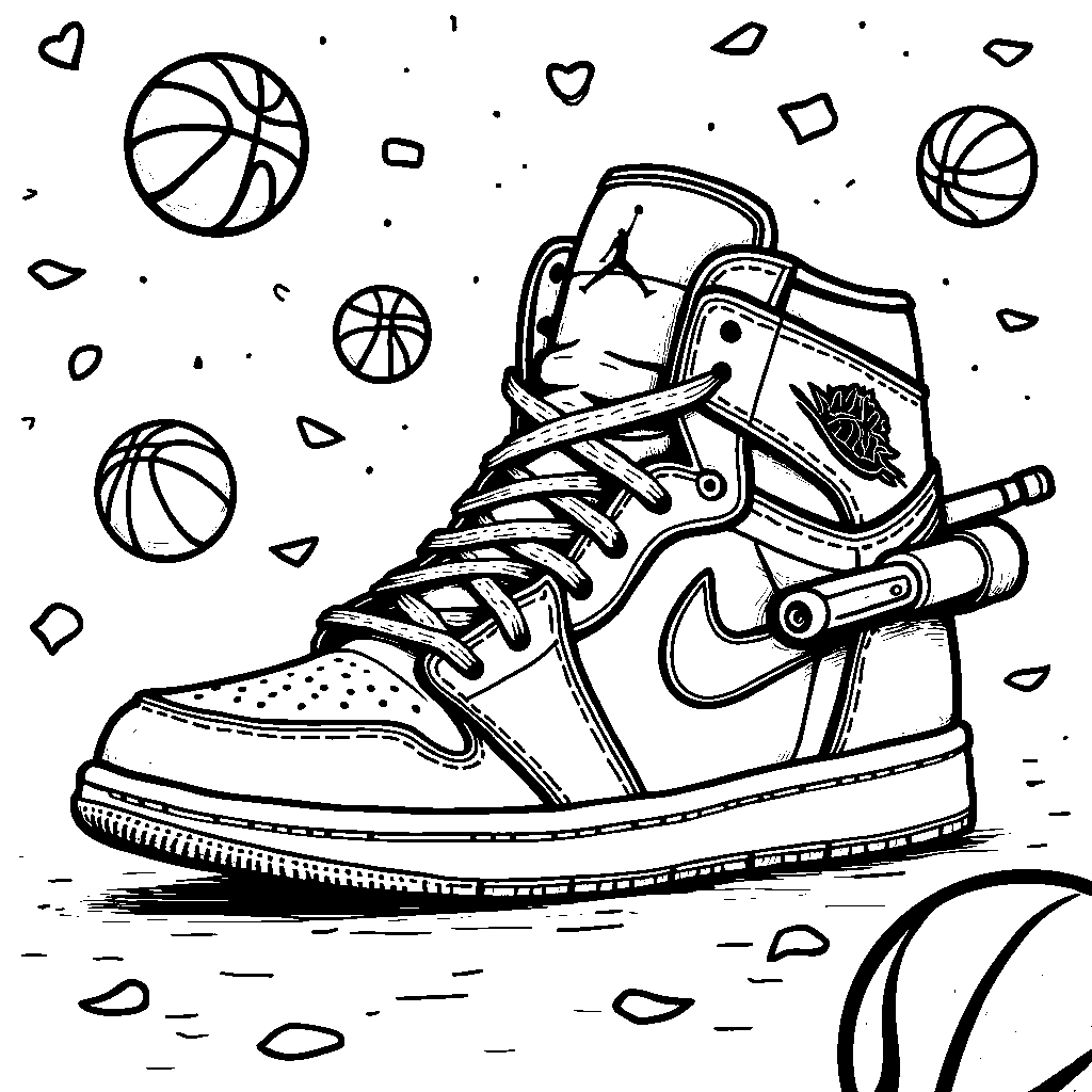 Air Jordan 1 with a built-in basketball launcher